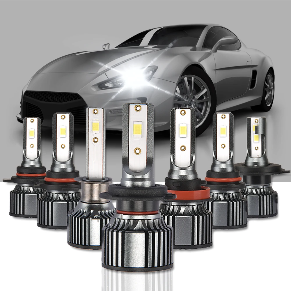 

2 шт. H4/9003 H8 H9 Hi/Lo Beam H1 H7 9005/HB3 9006/HB4 H11 9012/HIR2 Автоматические светодиодные фары Супер яркие белые автомобильные фары 12 В Лампа