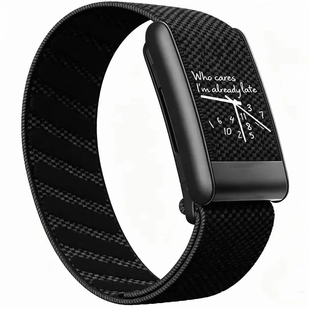 Premium New For Whoop 5.0 Band Nylon Woven Printed Sport Strap Wristband Crown Clock Design Matte‑Black Frame Fitness Tracker