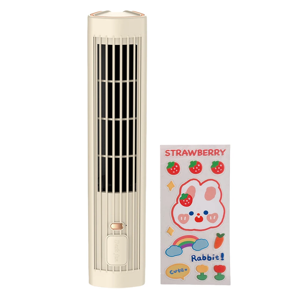 Tower Fan USB Charging Portable Air Conditioner 1200mAh Quiet Cooling Fan Electric Vertical Fan for Home Bedroom