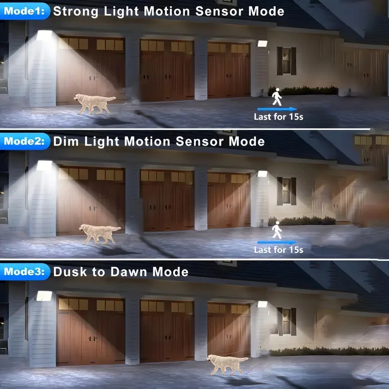 LED Solar Outdoor Lights 3 Lighting Modes Wireless Solar Motion Sensor Waterproof Wall Lamp Solar Powered Garden Fence Yard