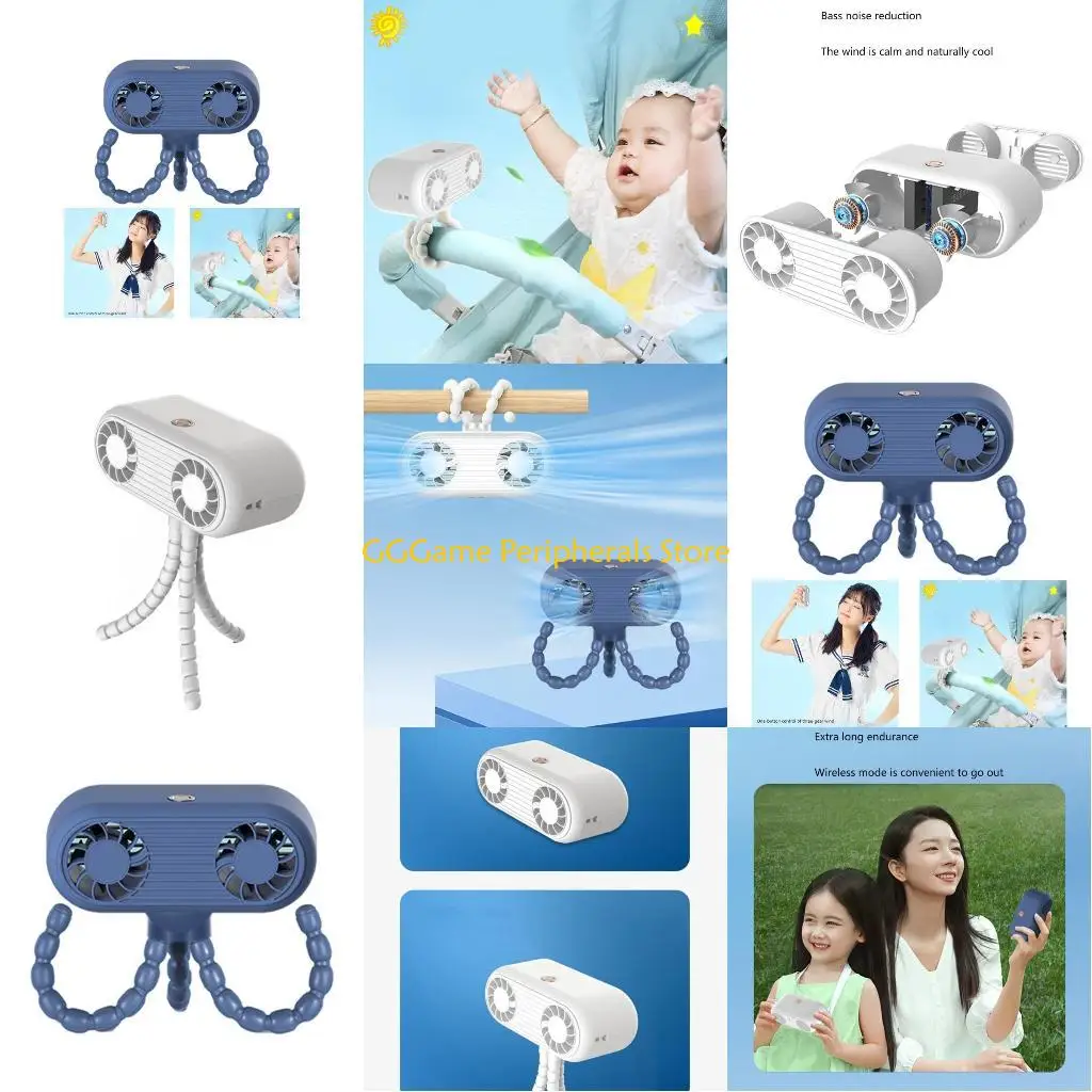

U55B Mini Stroller Fan Clip-on for Baby, Small Portable Fan Rechargeable and Handheld