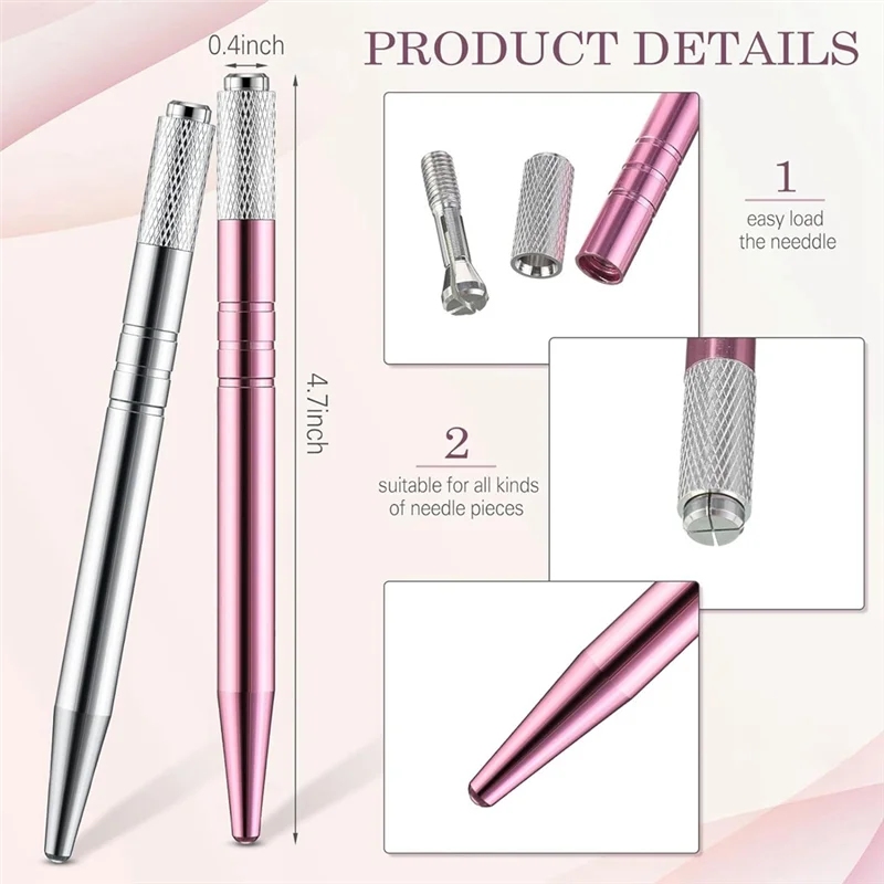 50 عدد أقلام Microblading اليدوية أقلام الحواجب Microblading لوازم الألومنيوم Microblading أدوات يدوية لمستحضرات التجميل دائم أ