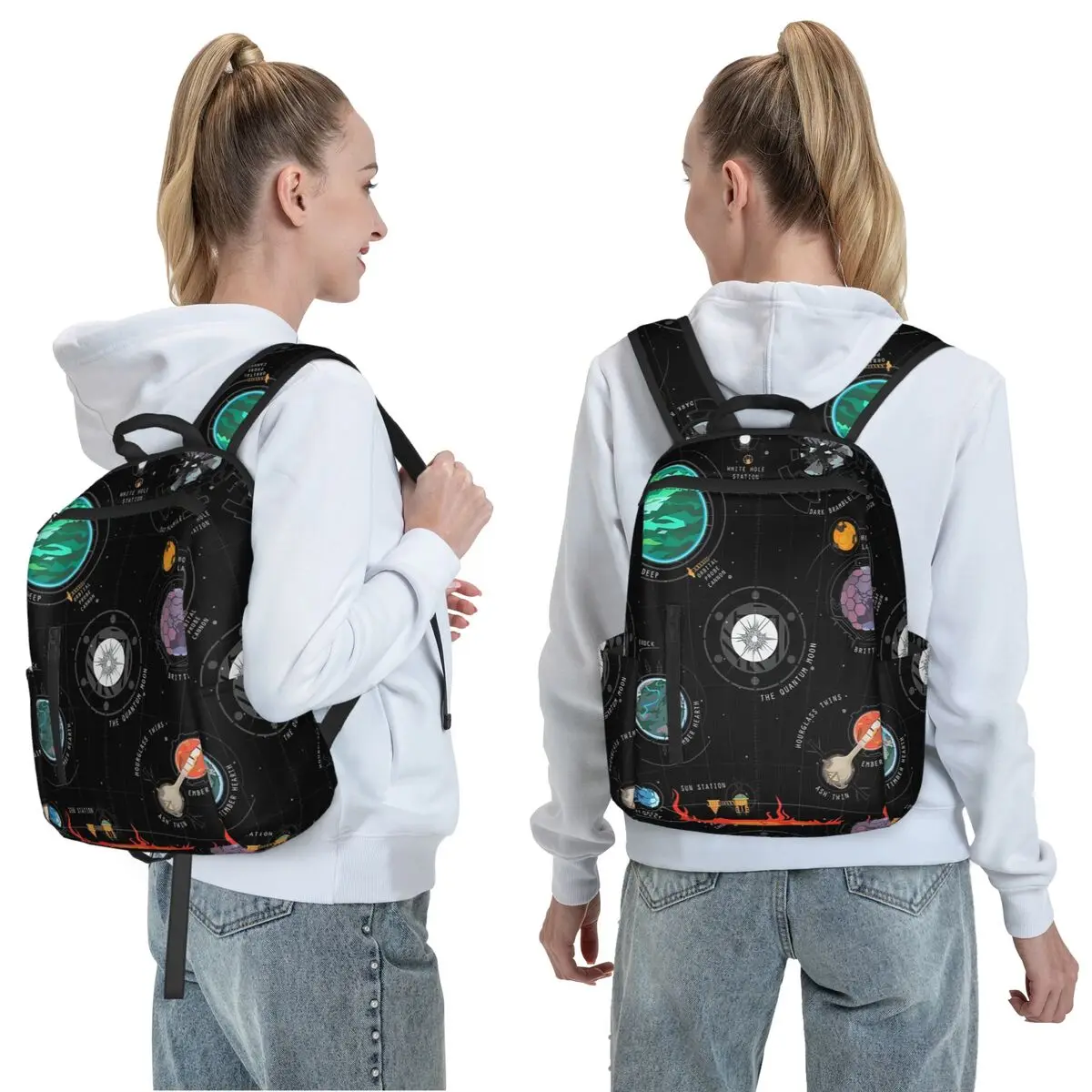Outer Wilds System Backpack Daypack Large Capacity Children BookBag School Bag Shoulder Bags for Men Women