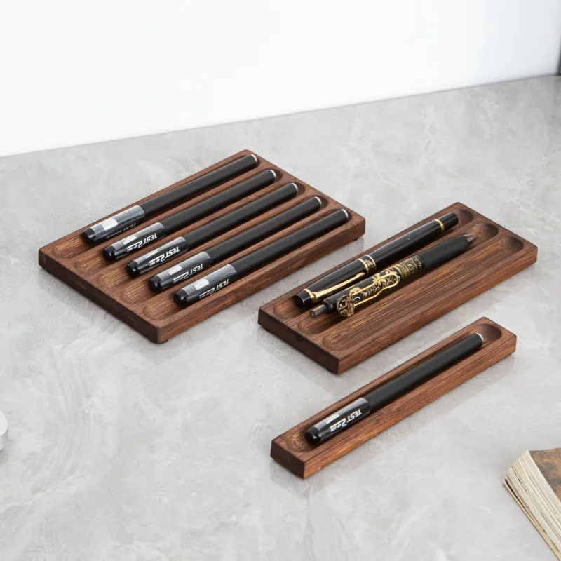Fountain Pen Holder Desktop Display Rack Wooden Pen Stand  for Office Home School Classroom Desk SuppliesSupplies Stationery