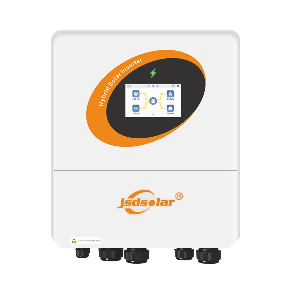 jsdsolar 6kW Energiespeicher-Wechselrichter 48V Hybrid-Solar-Wechselrichter On/Off-Grid 230VAC Eingebauter 135A MPPT Solar-Laderegler Einphasiger ECO-Hybrid-Wechselrichter IP65 5-Jahres-Garantie