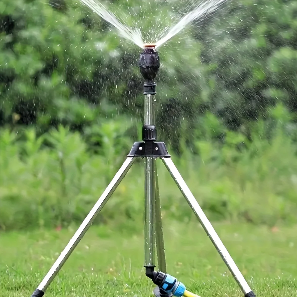 Stainless Steel Tripod, 360° Automatic Rotating Sprinkler, Garden Irrigation, Watering Flowers, Landscaping and Lawn Irrigation.