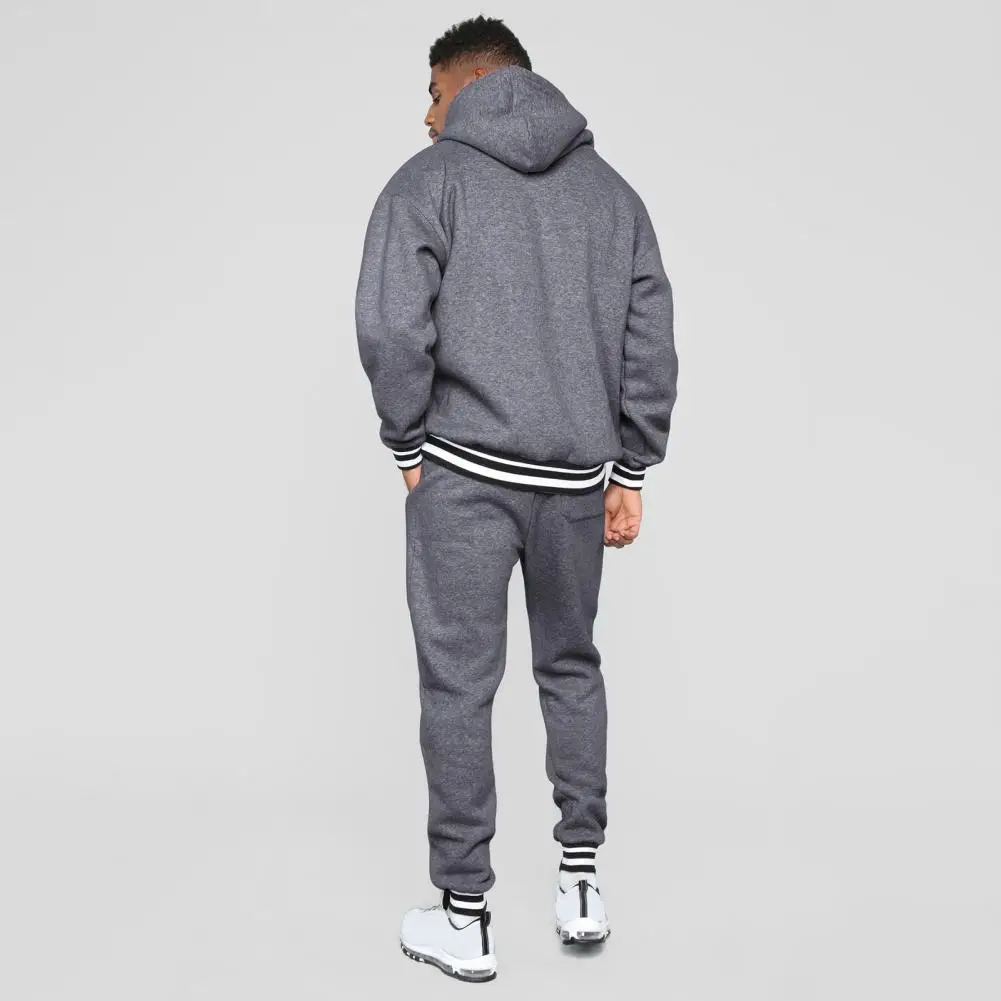 Sporty Contrast Color Breathable Patchwork Ankle Tied Sweatshirt Sweatpants Sweatshirt Sweatpants Hoodie Pants 1 Set