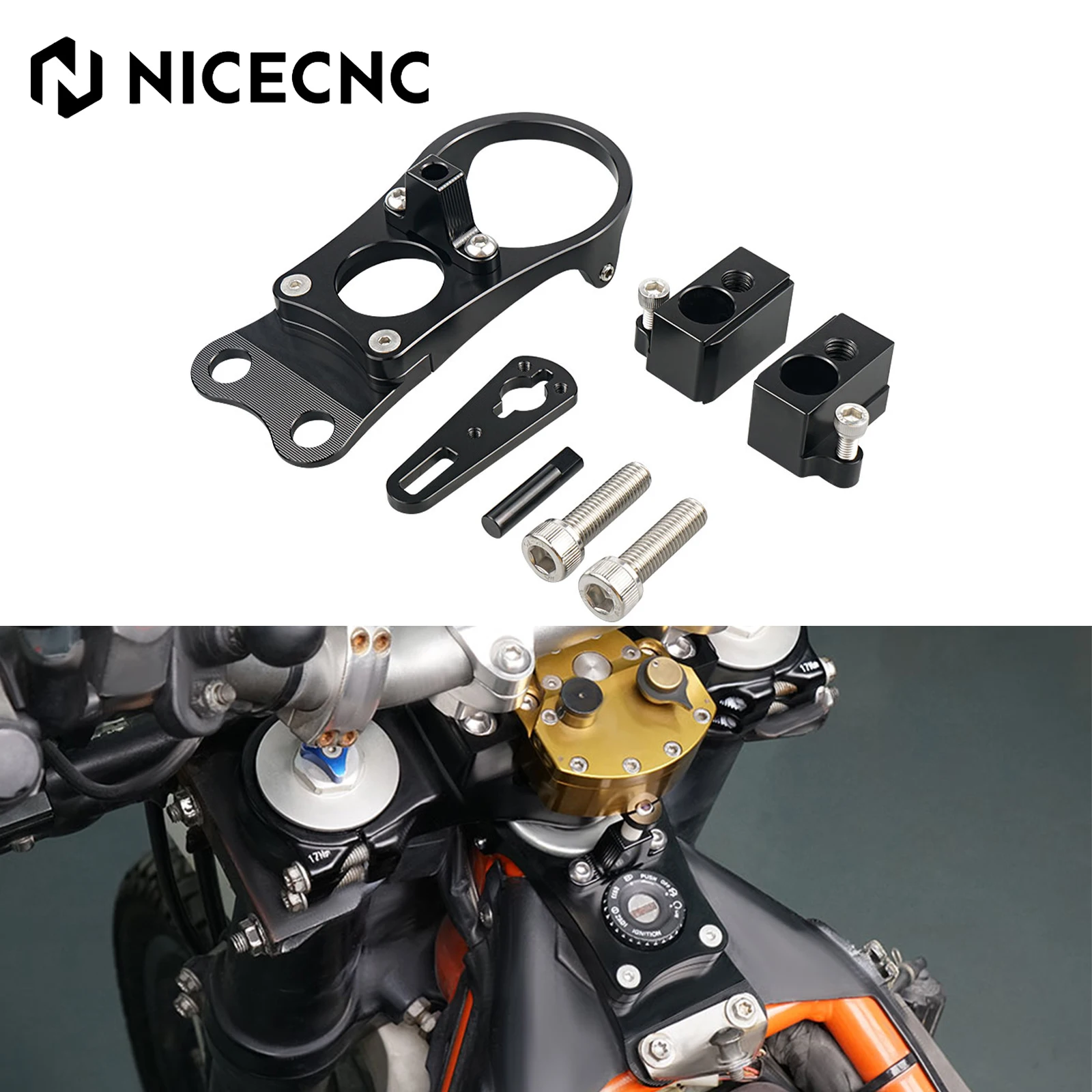 

For 2012-2018 KTM 690 Enduro/R Scotts Steering Damper Mounting Bracket Kit Handlebar Riser 1 in/25mm 690 Enduro 690 Enduro R