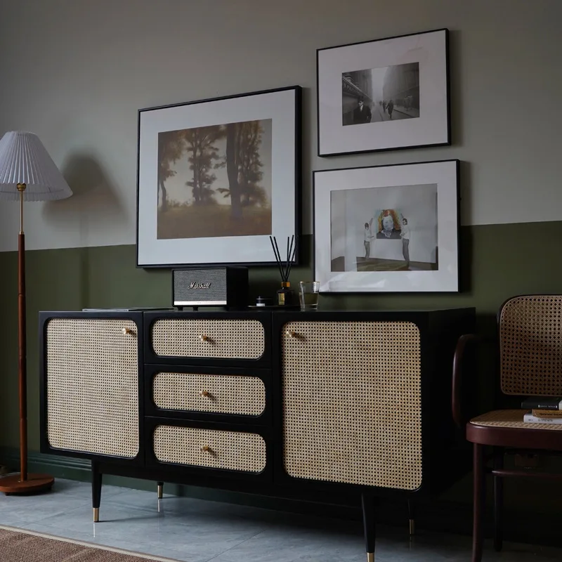 

Скандинавский кухонный обеденный боковой шкаф для небольшой квартиры, входной шкаф для хранения вещей, шкаф для гостиной, чай из ротанга, мебель для дома, Armadio XY40GZ