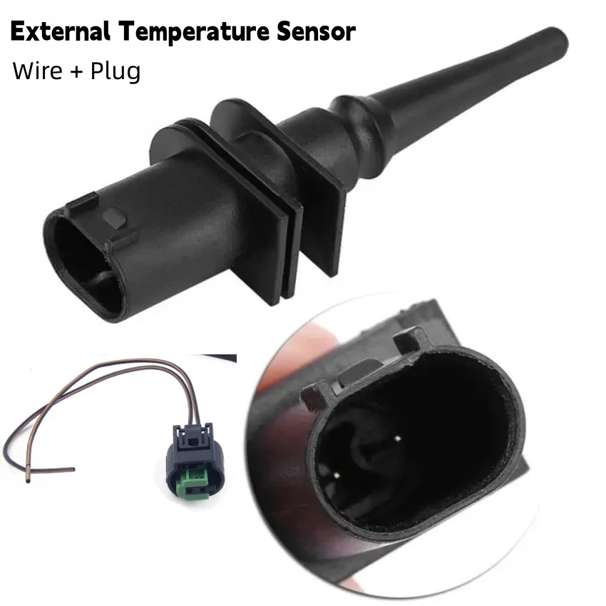 

For E46 External Temperature Sensor with Transmission 65816905133 Wire +Plug Accessories