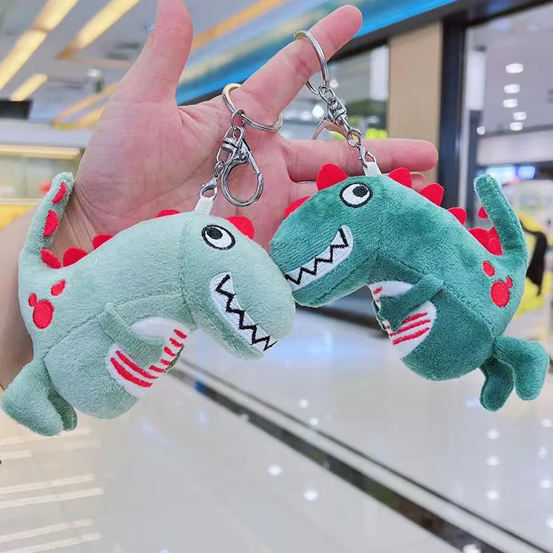 12CM Weird Scary Schlüsselanhänger Cute Doll Dinosaur Ornaments Bag Doll Dinosaur Keychain Plush Mini Trendy Kids Christmas Gift