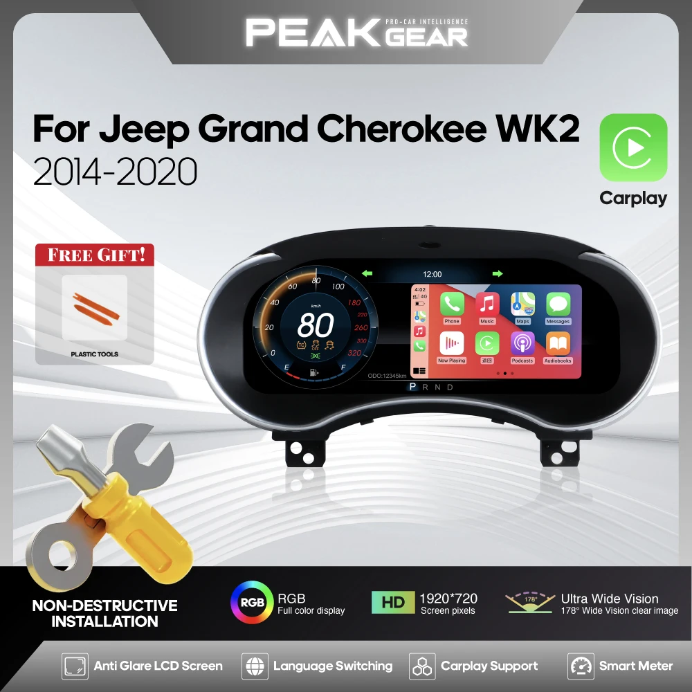 

12.3inch Original Digital LCD Dashboard For Jeep Grand Cherokee WK2 2014-2020 3D model Cluster instrument Cockpit speedometer