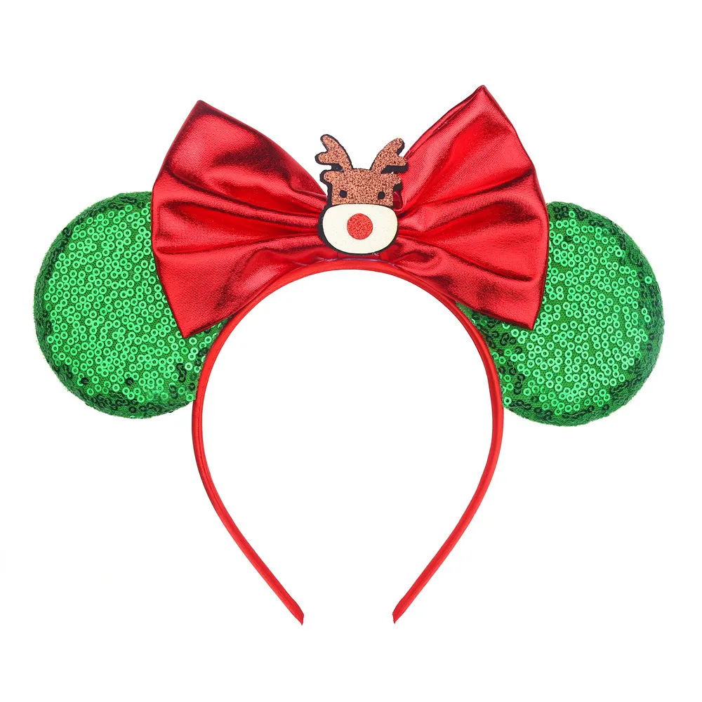 عيد الميلاد الثلج الانحناء رسالة ميكي الأذن عقال الأطفال عطلة غطاء الرأس