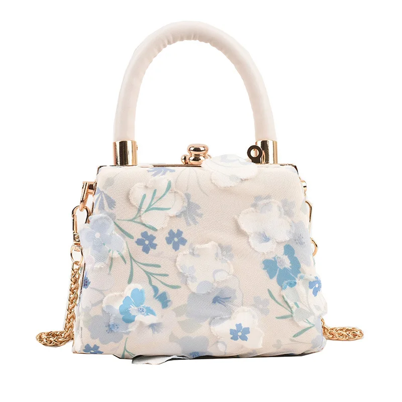 Lolita Women Purses and Handbags Designer Bags Handmade Pearl Flower Wedding Dinner Party Bags Girls Chain Shoulder Bag