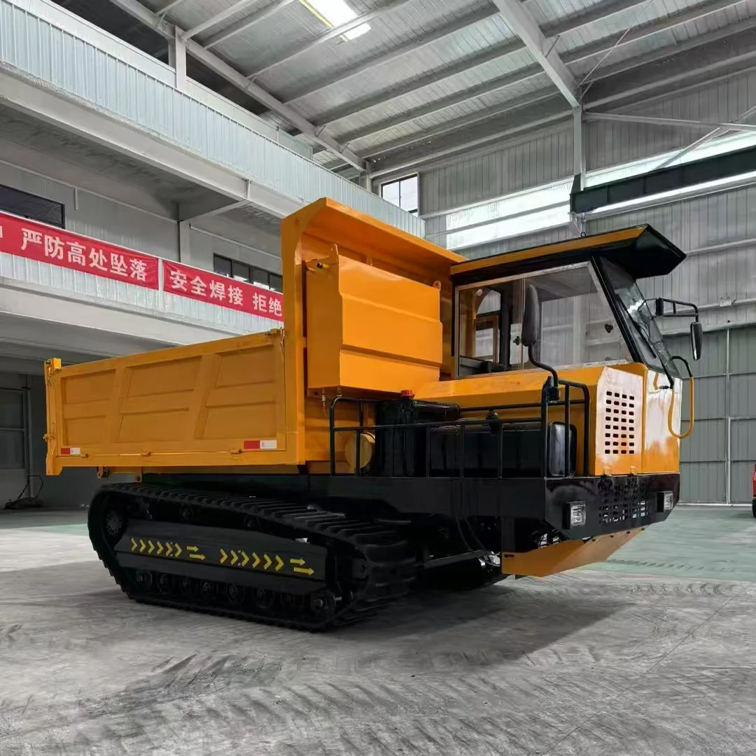 CE EPA Approved 8 Ton  Engine High Efficiency Hydraulic Gear Dump Oil Palm Plantation Utility Crawler Transport Vehicle