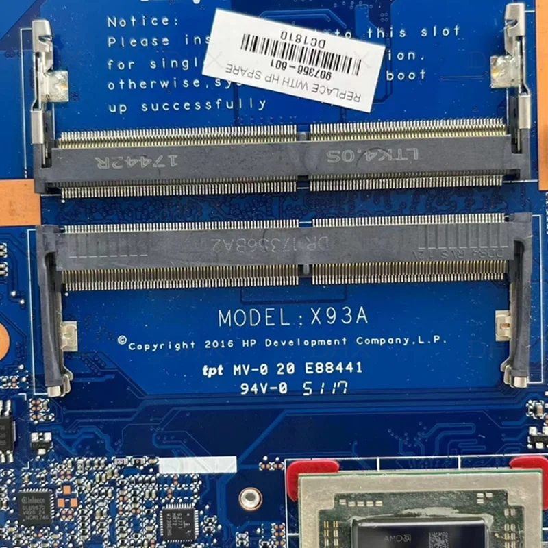 For HP ProBook 455 G4 Laptop Motherboard DAX93AMB6G0 With A10-9600P CPU DDR4 907356-001 907356-501 907356-601 Tested Fully work