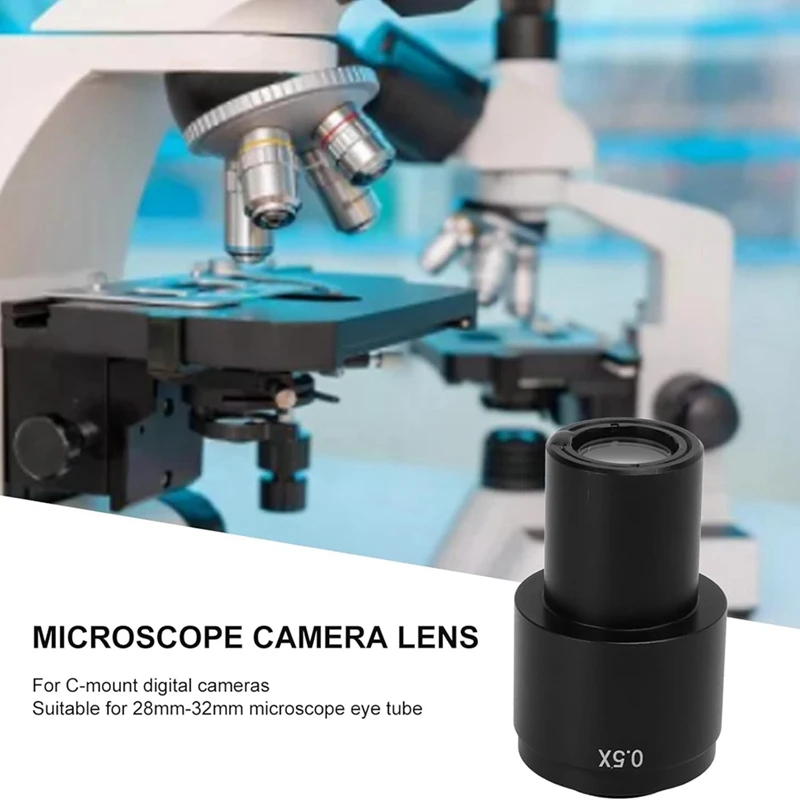 Microscope Eyepiece 0.35X C Mount Microscope Camera Adapter Lens 28Mm For Industry Microscope Camera Eyepiece Lens Easy Install