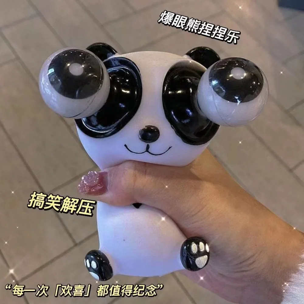 Eye Popping Panda Venting Parody Stress Relieving Toy Creative Novelty Pinching and Music Cute Children's Fun Toy