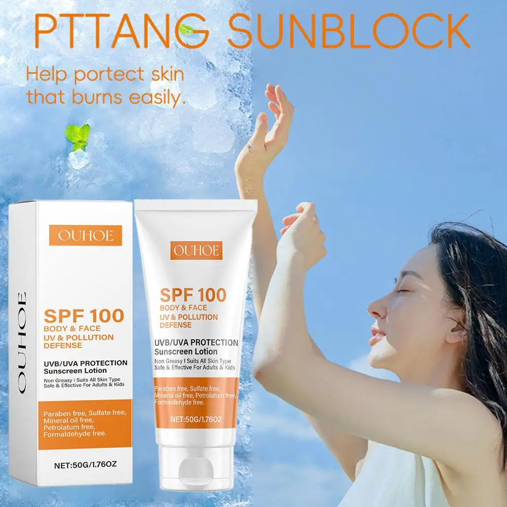 Sunscreen SPF 100 Waterproof Sunscreen Lotion Face Body Anti-Aging Sunscreen Cream UV Protector Concealer Moisturizing Skin Care