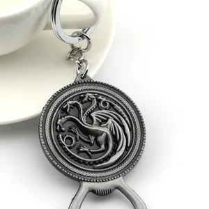 Taht Anahtarlık ve Ejderha şişe Açacağı, El Aksesuarları, Metal ve Stark'ın Kurt Başı, Ejderha, Aslan, Kral, Kulüp, restoran, Bar, Hediye En iyi 10 ürün anahtarı, rei leao-no. 9
