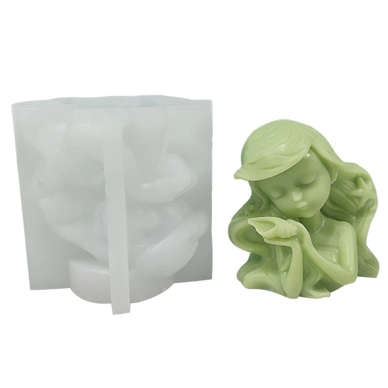 M2EA Girl Silicone Mold Animal Sculpture Silicone Mold Epoxy Plaster Mold