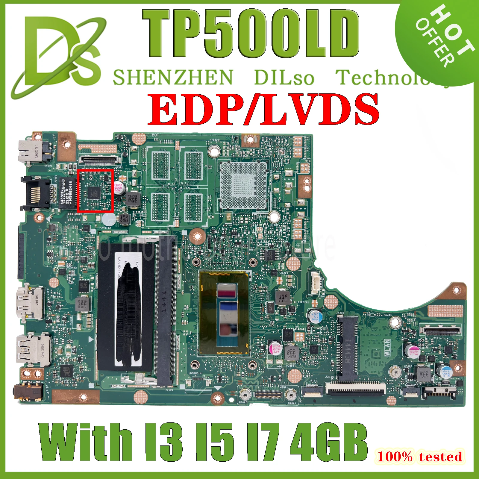 KEFU Notebook Mainboard For ASUS TP500LD TP500L TP500LN J500LA TP500LB TP500LA Laptop Motherboard I3 I5 I7 4GB-RAM GT840M/UMA