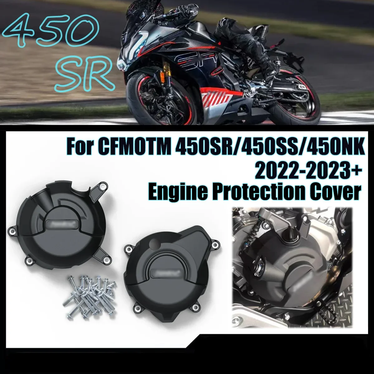 

For CFMOTO 450SR 2022-2023 / 450SS 2022-2023 Motorcycle Engine Protection Cover Kit 450NK 2023+ Protect the hood
