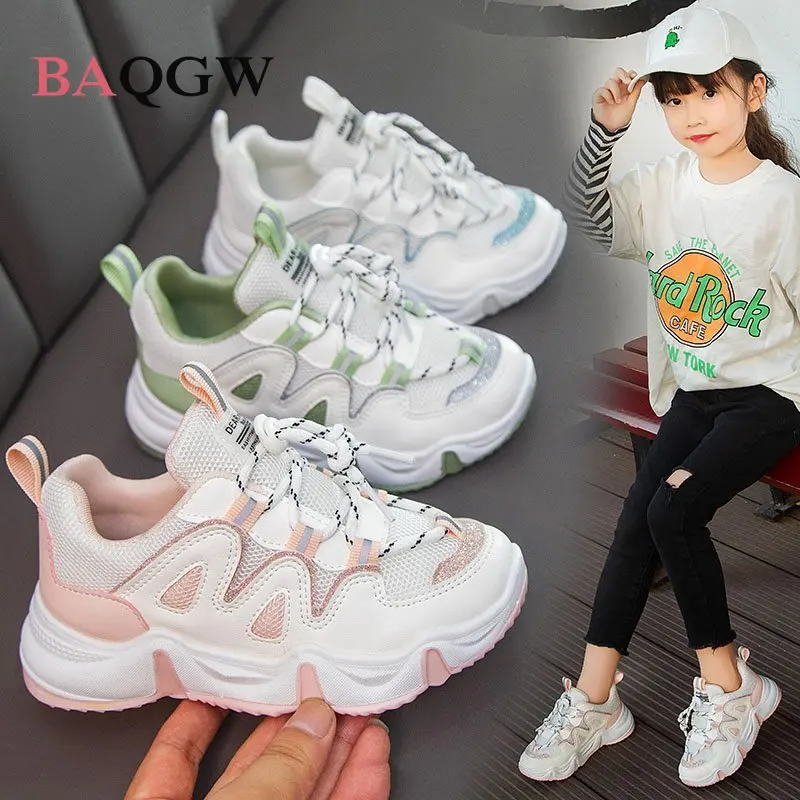 Kids Casual Sneakers Spring Sport Shoes for Big Kids Shoes for Boys Children Mesh Breathable Non-Slip Shoes Teen Girl Size 26-37