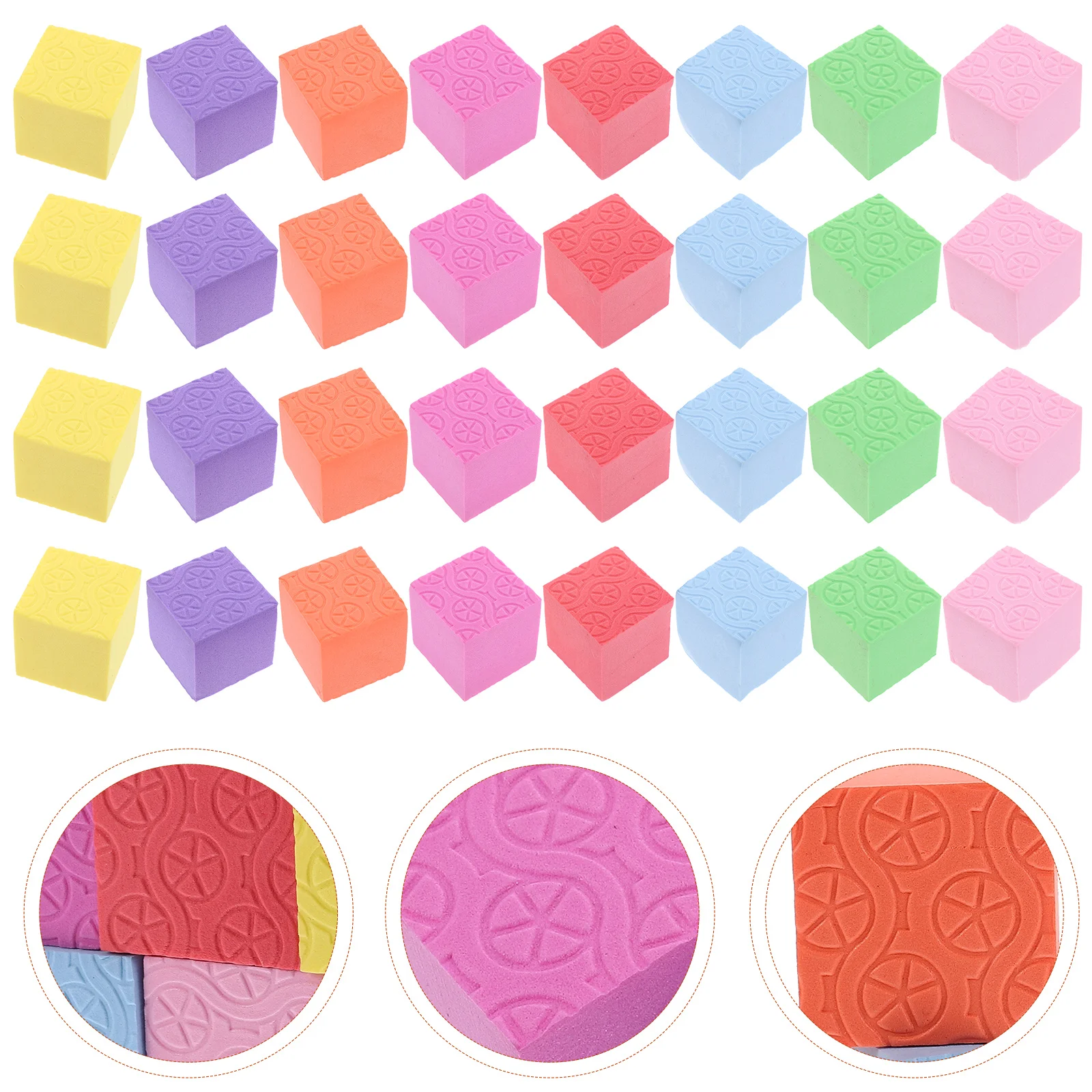 Outils d'apprentissage de géométrie solide pour enfants, jouets pour enfants, dos fuchsia, aides nocturnes, cubes en mousse, blocs de comptage, 40 pièces