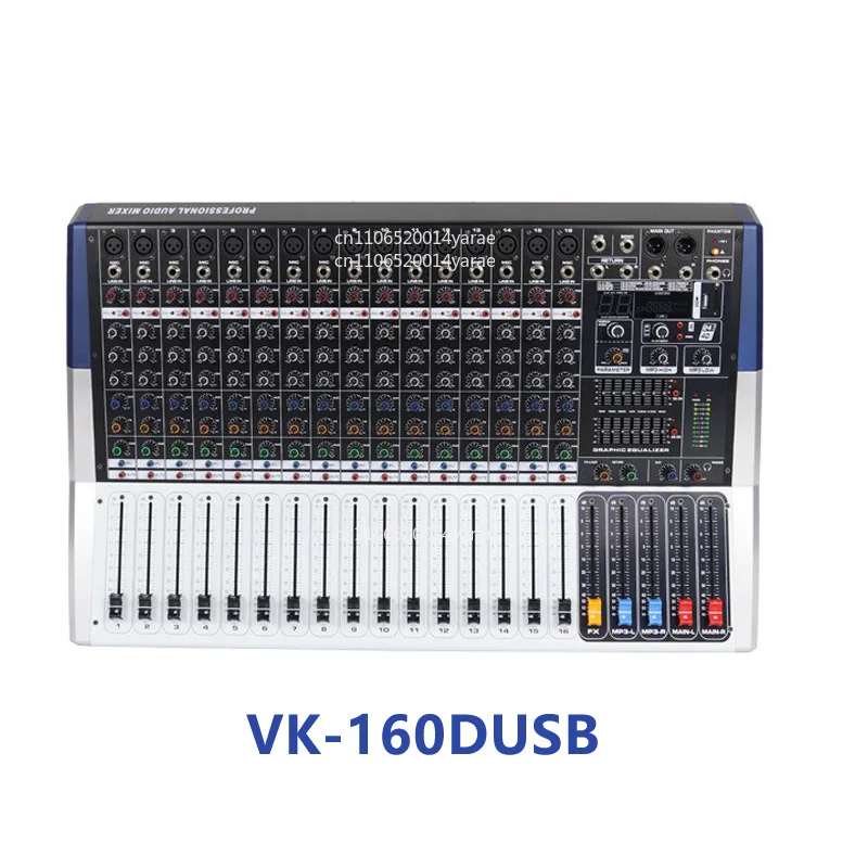 Mezclador de 6/8/12/16 vías con amplificador con efecto USB Mezclador profesional para reuniones de puesta en escena KTV