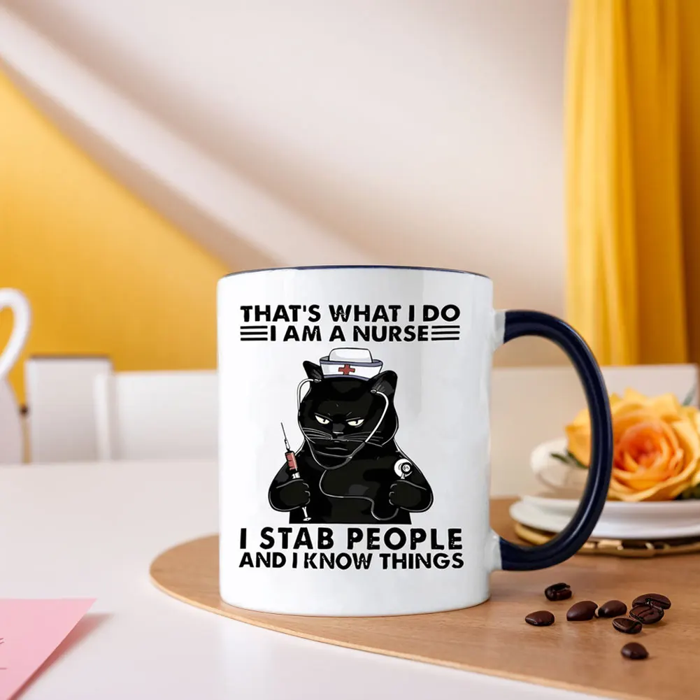 11oz Cat Afternoon Tea Mug Multifunctional Ceramic Coffee Mug Porcelain Coffee Cup Espresso Cup Drinking Cup for Cat Lovers