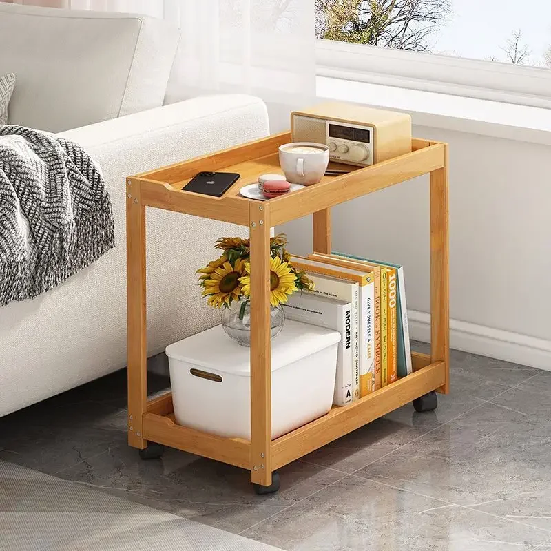 

Sofa Side Small Cabinet Furniture Living Room Side Table Corner Tables Small Coffee Table Narrow Side Mesas 2-Layer Storage Rack