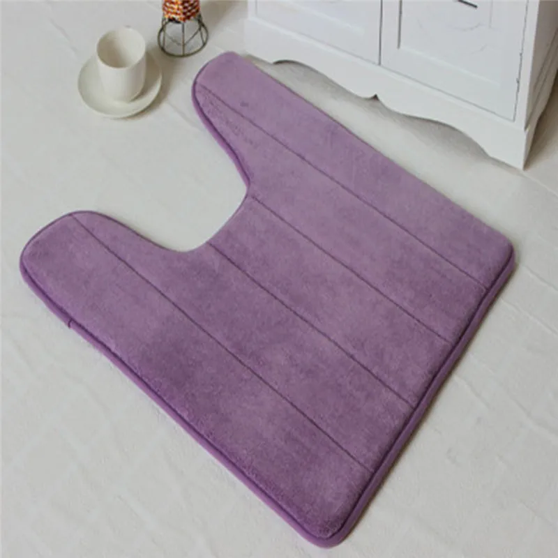 Simple Bathroom Mat Set U Shape Bathroom Carpet Toilet Rugs Non-Slip WC Mat High Water Absorbent Bath Rugs Tapete Banheiro