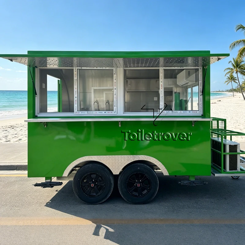 Outdoor Food Trailers Fully Equipped Crepe Ice Cream Food Trailer Coffee Beverage Custom Mobile Food Truck for Sale USA
