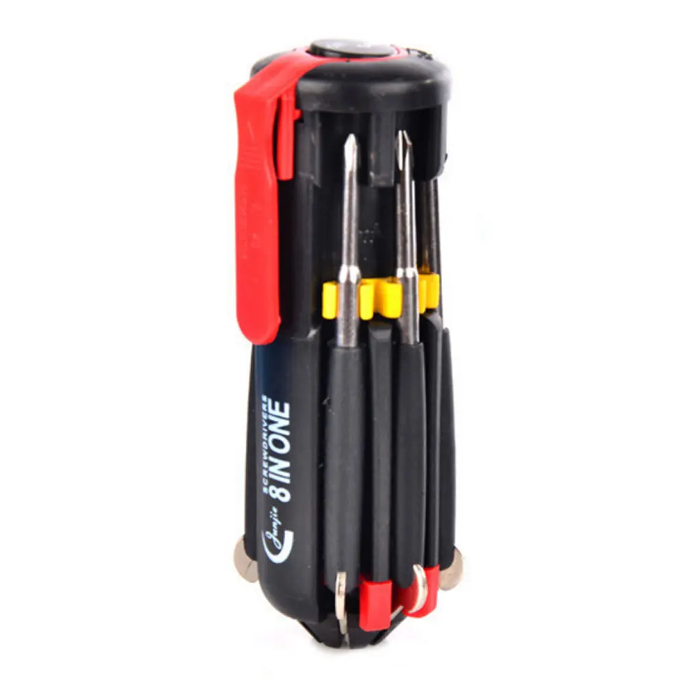 Multi-Function 8 In 1 6 LED Flashlight Screwdrivers Home Appliance Car LED Torch Hand Repair Tools