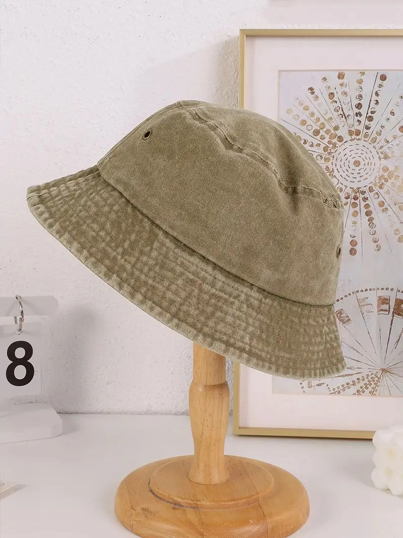 Chapeau de pêcheur à bec plat délavé de couleur arc-en-ciel à la mode version coréenne, couleur unie à plaque unie, chapeau de soleil à trous respirants