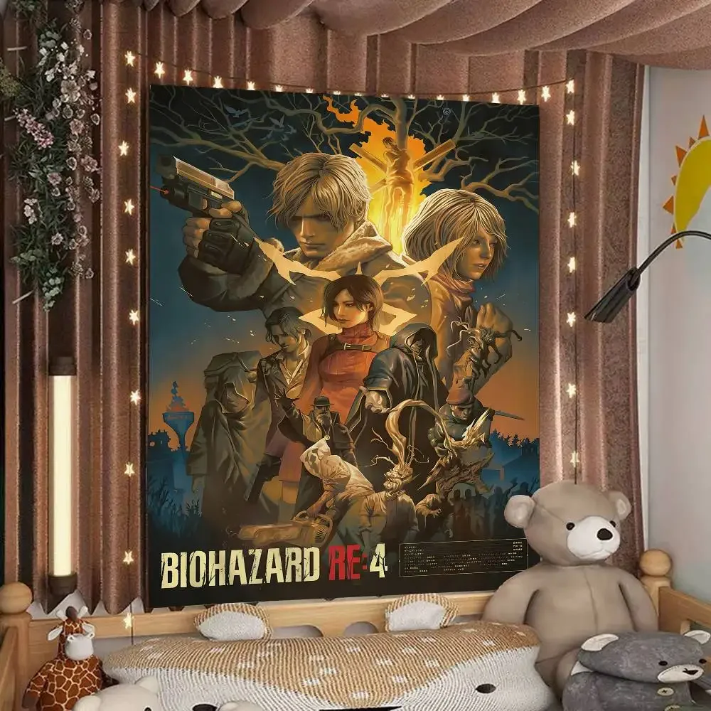 Game R-Resident Evil Chart Tapestry For Living Room Home Dorm Decor Art Home Decor
