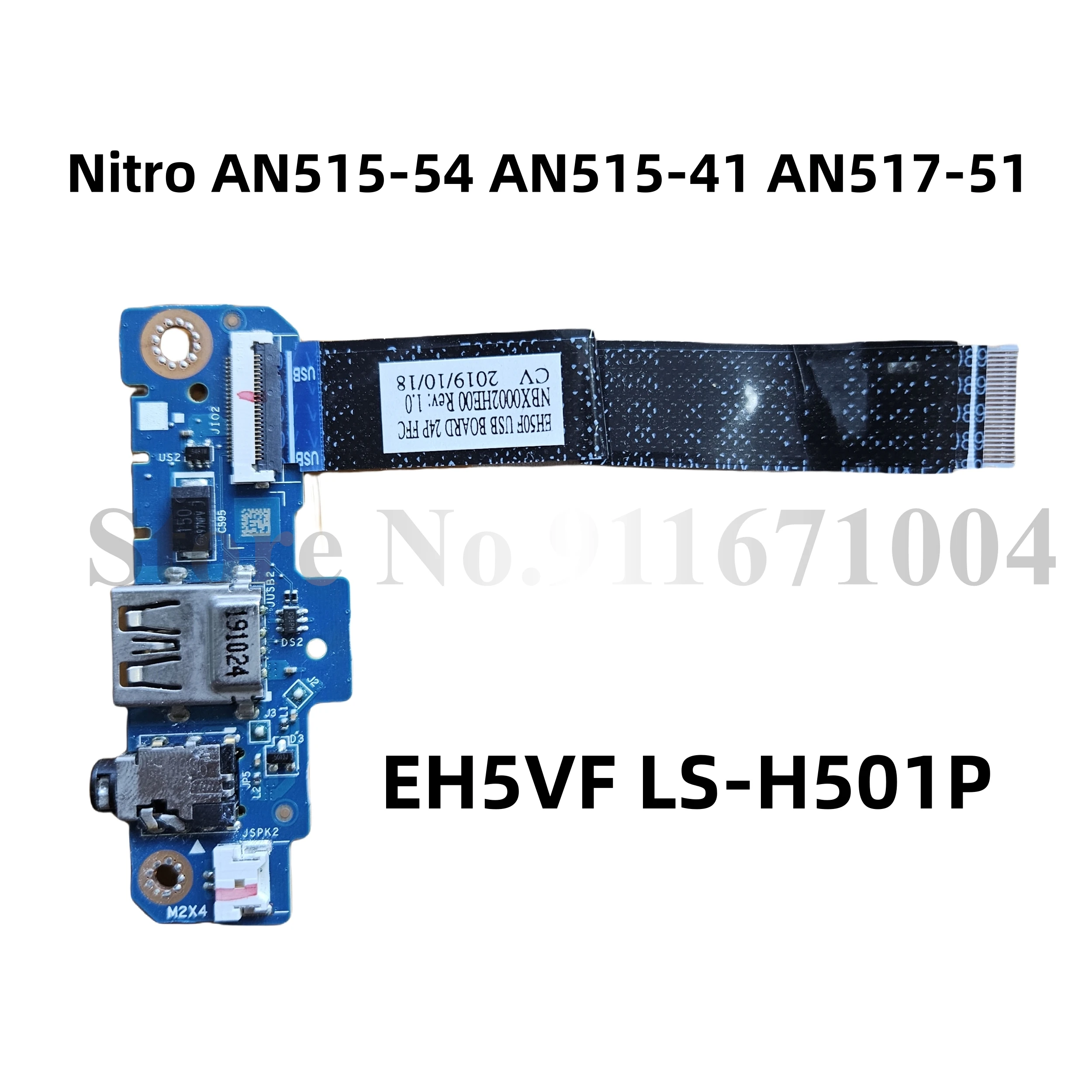 NBX0002HE00 EH5VF LS-H501P สำหรับ ACER Nitro AN515-54 AN515-41 AN517-51 USB เสียงคณะกรรมการซ็อกเก็ตสายเคเบิล100% การทำงานเต็มรูปแบบดี