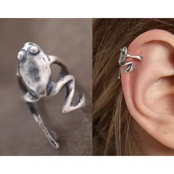 1 Pair Vintage Frog Ear Cuff, Cute Frog Clip Wrap Earrings, Animal Earrings, Nature Inspired Birthday Gift, Friendship Gifts
