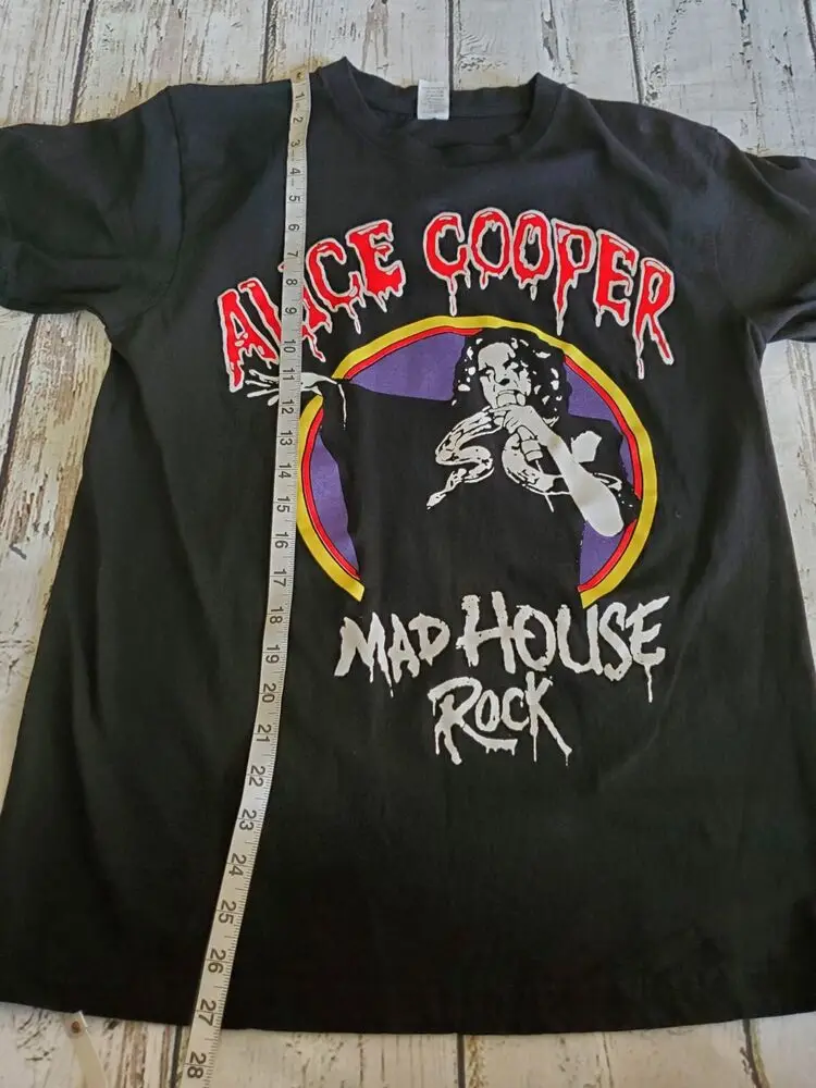 T-shirt unisexe Alice Cooper, tee-shirt Mad House Rock Medium