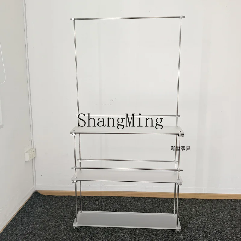 

CL Creative Optical Axis Stainless Steel Floor Multi-layer Display Stand Acrylic Shelf Household