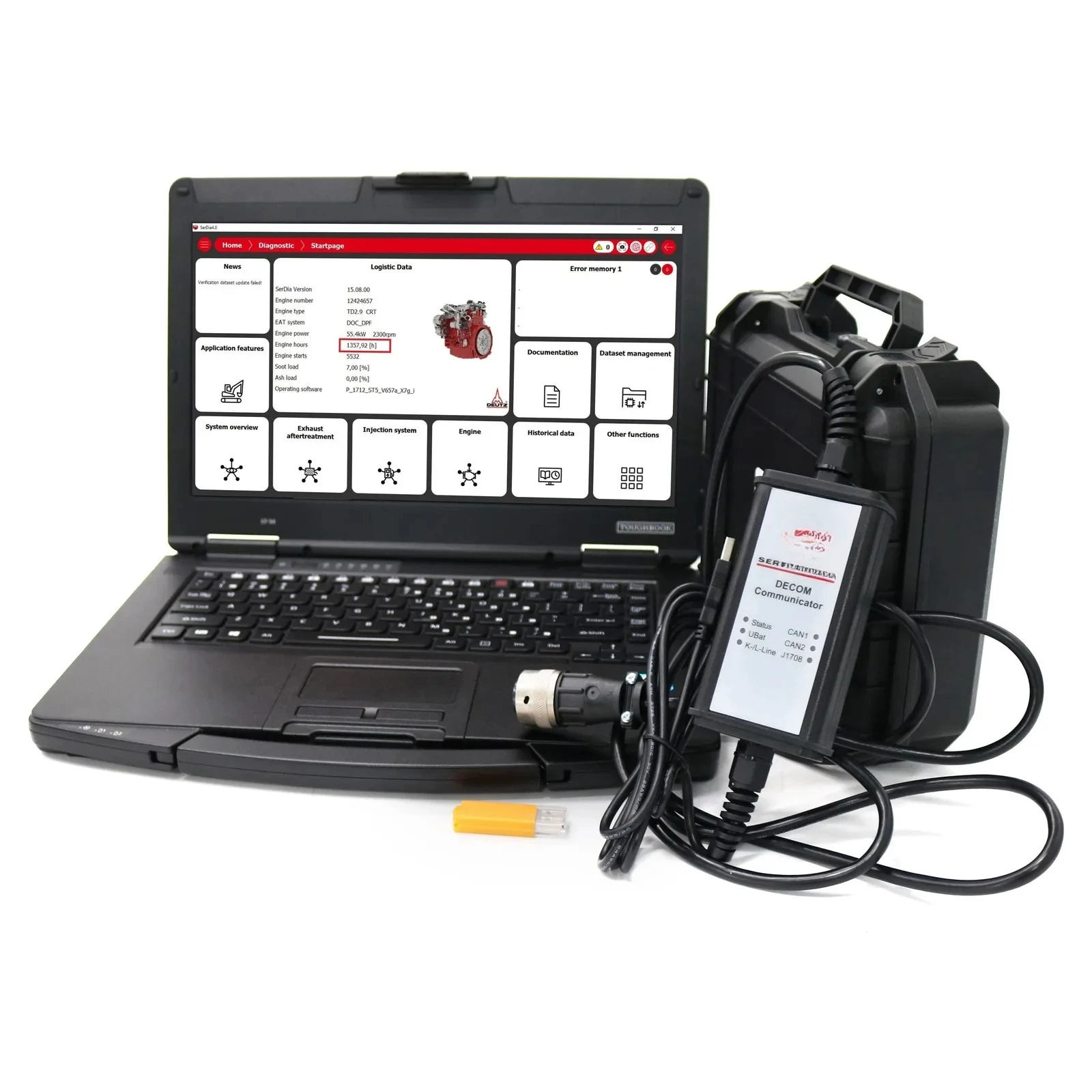 For Deutz 4.0 decom + USB Dongle Heavy Duty Engine Communicator Diagnostic Tool