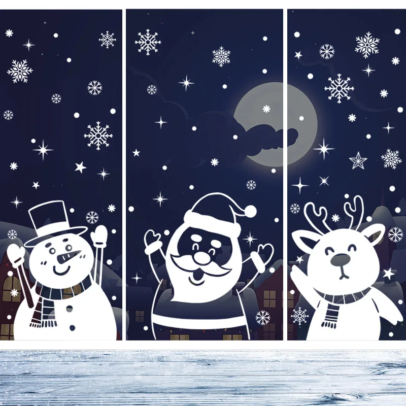 Adesivi natalizi per finestre, adesivi da parete, 220 pezzi adesivi fiocco di neve Natale, Babbo Natale pupazzo di neve Alce de la porta, decorazioni natalizie, decorazione finestra blectrostatiche
