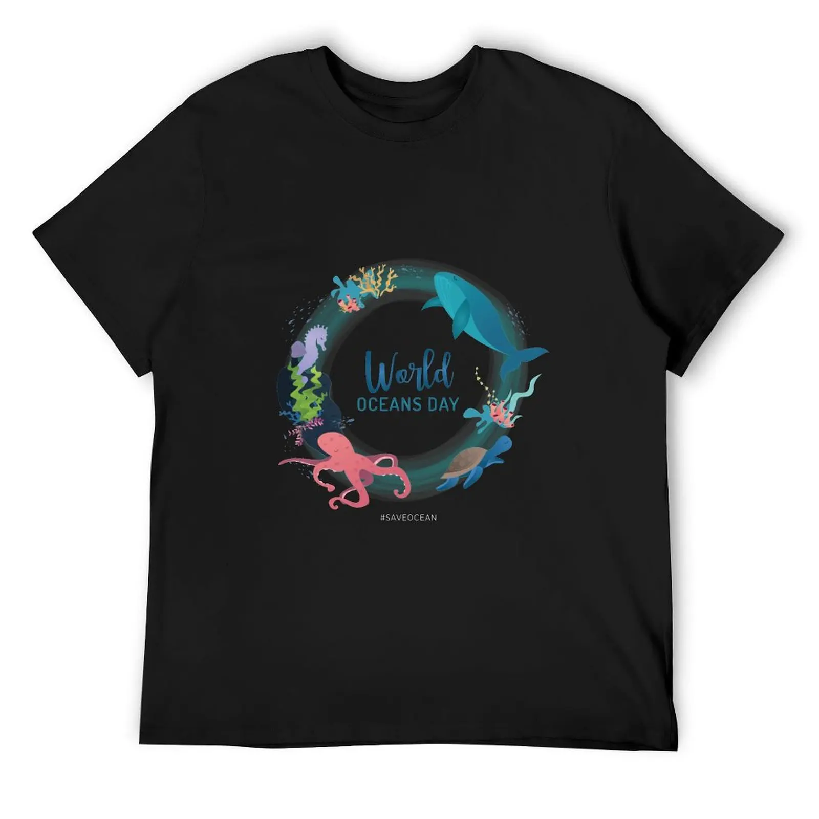 

World Oceans Day T-Shirt heavyweights blanks quick-drying cheap stuff funny t shirts for men