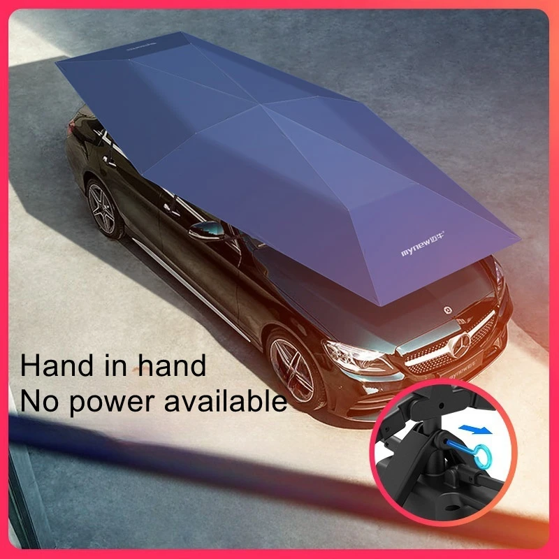 5.2m Oversized car sunshade automatic folding car roof summer sunscreen carport