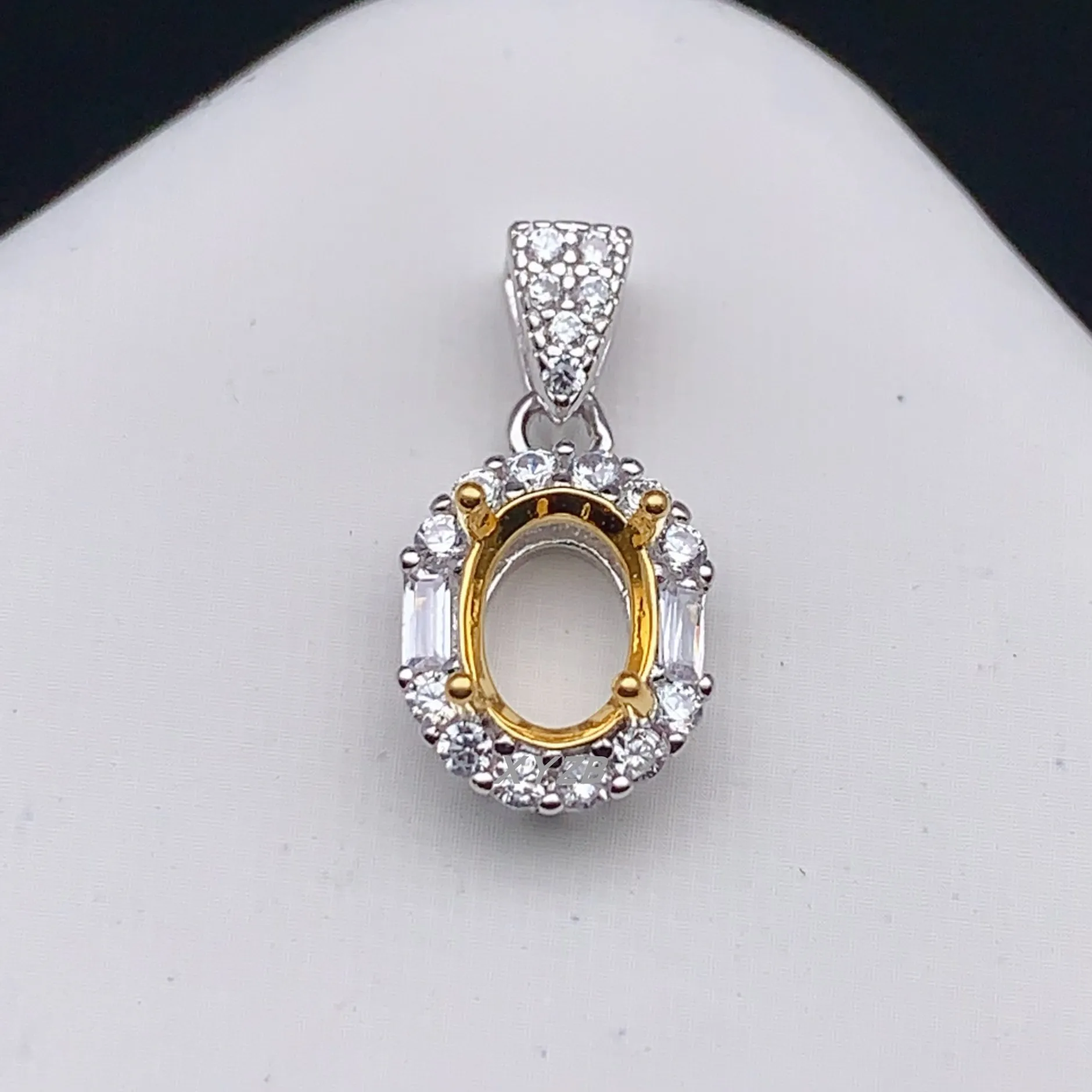 MeiBaPJ البطانة بيضاوي الشكل 3*5/4*6/5*7/6*8/7*9/8*10 مللي متر الأحجار الكريمة S925 فضة لتقوم بها بنفسك مجموعة فارغة حامل النساء غرامة مجوهرات Charm