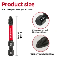 10/20 Pieces of Strong Magnetic Impact-Resistant Pz2 Screwdriver Bit Set, 50mm S2 Steel, Non-Slip High Hardness Tip, Special Tools for Home Renovation/Decoration 4