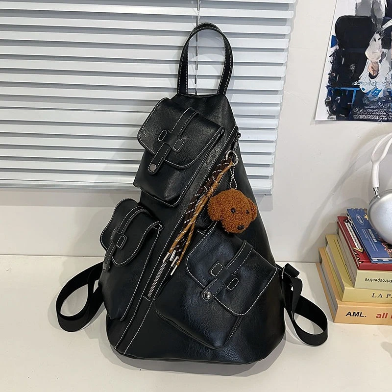 Casual Fashion One Shoulder Crossbody Bag Large Capacity Men's Breast Bag Retro Personality Women's Bag Shoulder Multifunctional