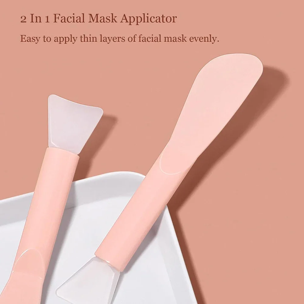 Classic Double-Ended Face Mask Brush With Soft Silicone Head Cream Lotion Applicator DIY Beauty Tool