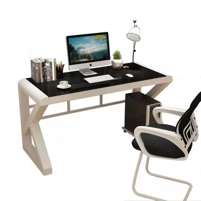 

Simple modern computer desk, desktop, home book, tempered glass office, multi-functional writing desk, study table